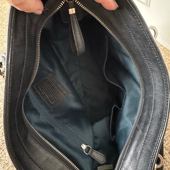 Coach Madison Chenille Ocelot Black Leopard Shoulder Purse - Picture 5 of 8